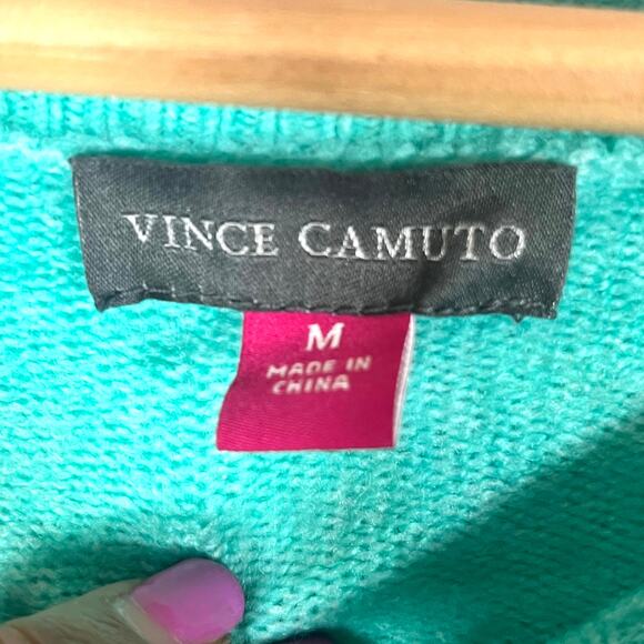 Vince Camuto Aqua Teal Soft Crew Neck Sweater Size Medium - Picture 4 of 5